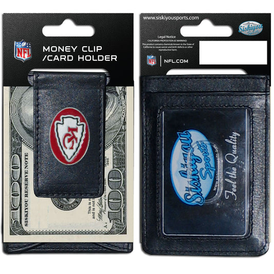 Kansas City Chiefs Fine Leather Money Clip (NFL) Card & Cash Holder