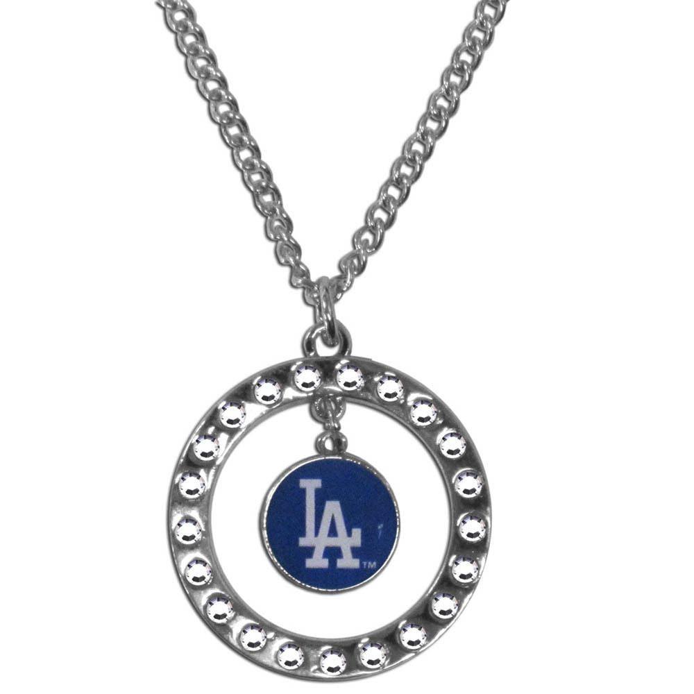 Los Angeles Dodgers Rhinestone Necklace MLB Licensed Baseball Jewelry