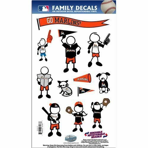 Miami Florida Marlins Outdoor Rated Vinyl Family Decals MLB