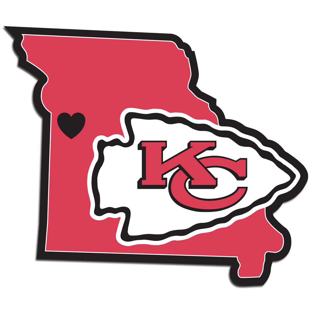 Kansas City Chiefs Home State Vinyl Auto Decal (NFL) Missouri Shape