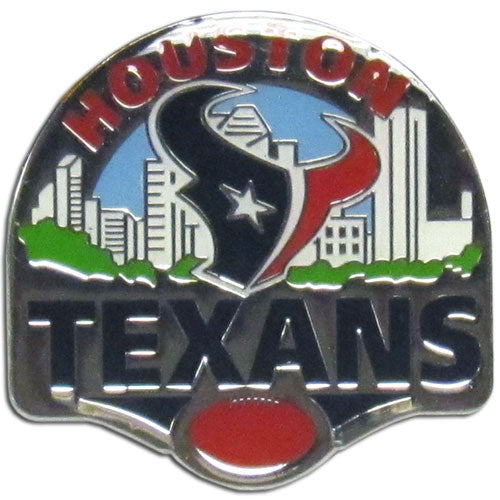 Houston Texans Glossy Metal Team Pin - NFL Football Jewelry