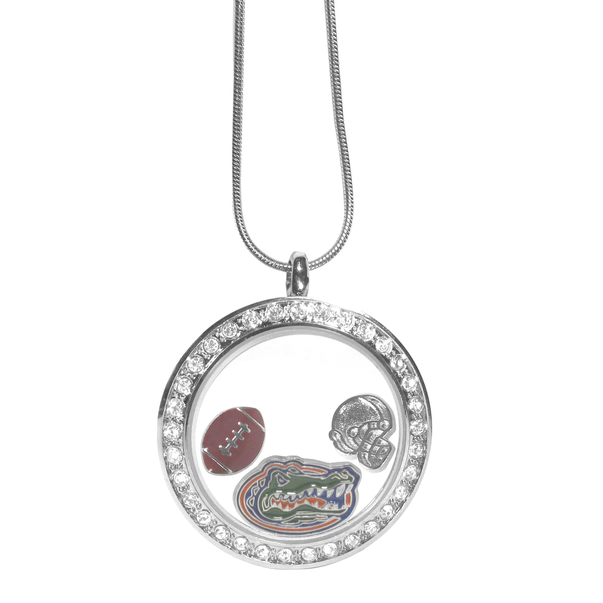 Florida Gators Snake Chain Necklace with Locket & Charms (NCAA)