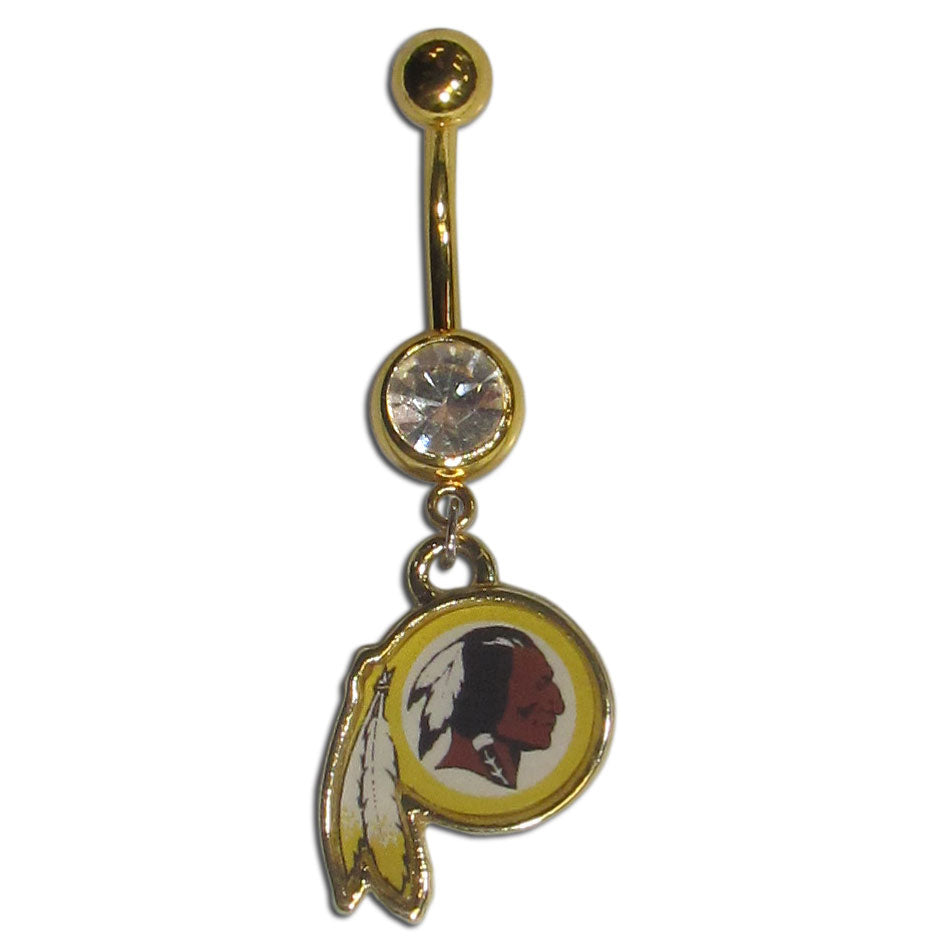 Washington Redskins Navel Belly Ring with Dangle Charm (Logo) NFL Football