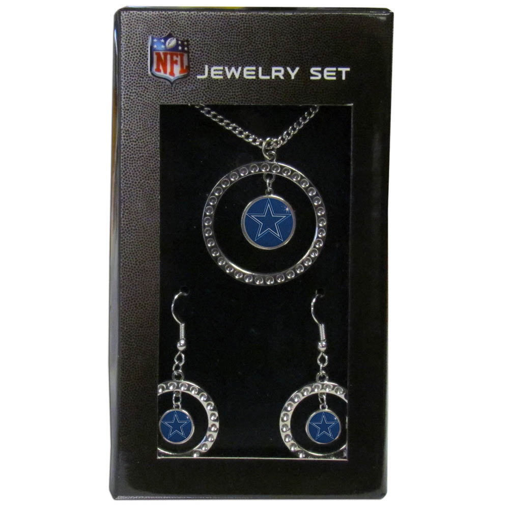 Dallas Cowboys Rhinestone Earrings and Necklace Jewelry Set NFL