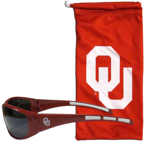 Oklahoma Sooners Wrap Sunglasses with Microfiber Bag (NCAA)