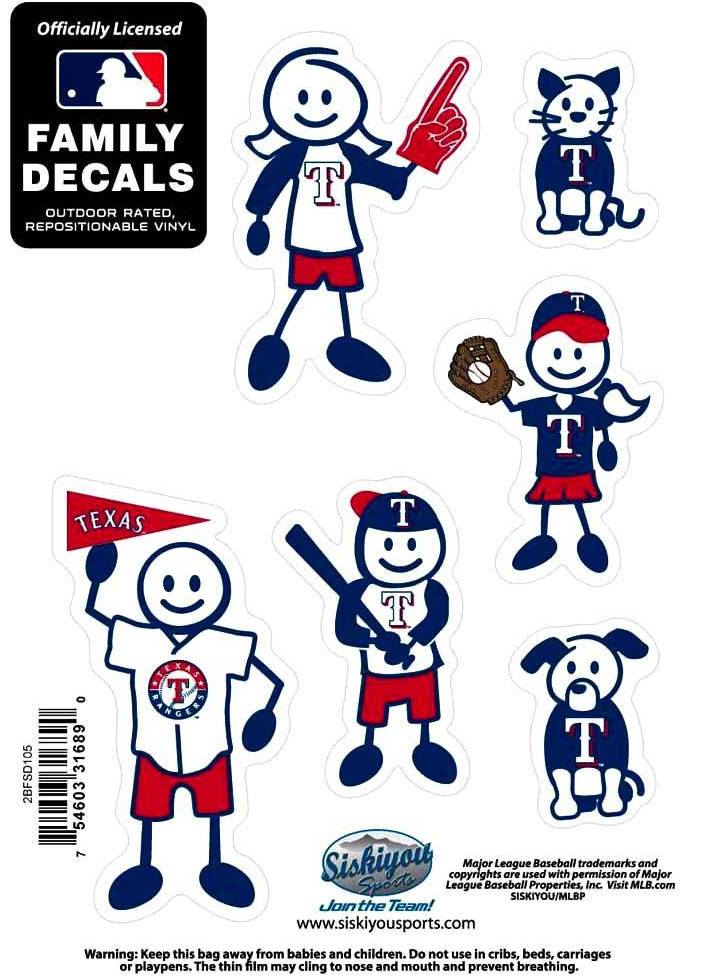 Texas Rangers Outdoor Rated Vinyl Family Decals MLB Baseball