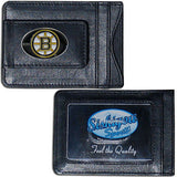 Boston Bruins Fine Leather Money Clip Card & Cash Holder NHL
