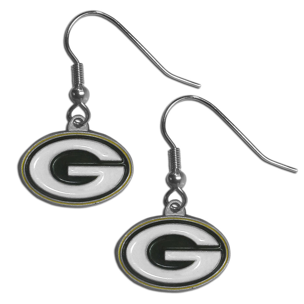 Green Bay Packers Dangle Earrings (Zinc) NFL Football