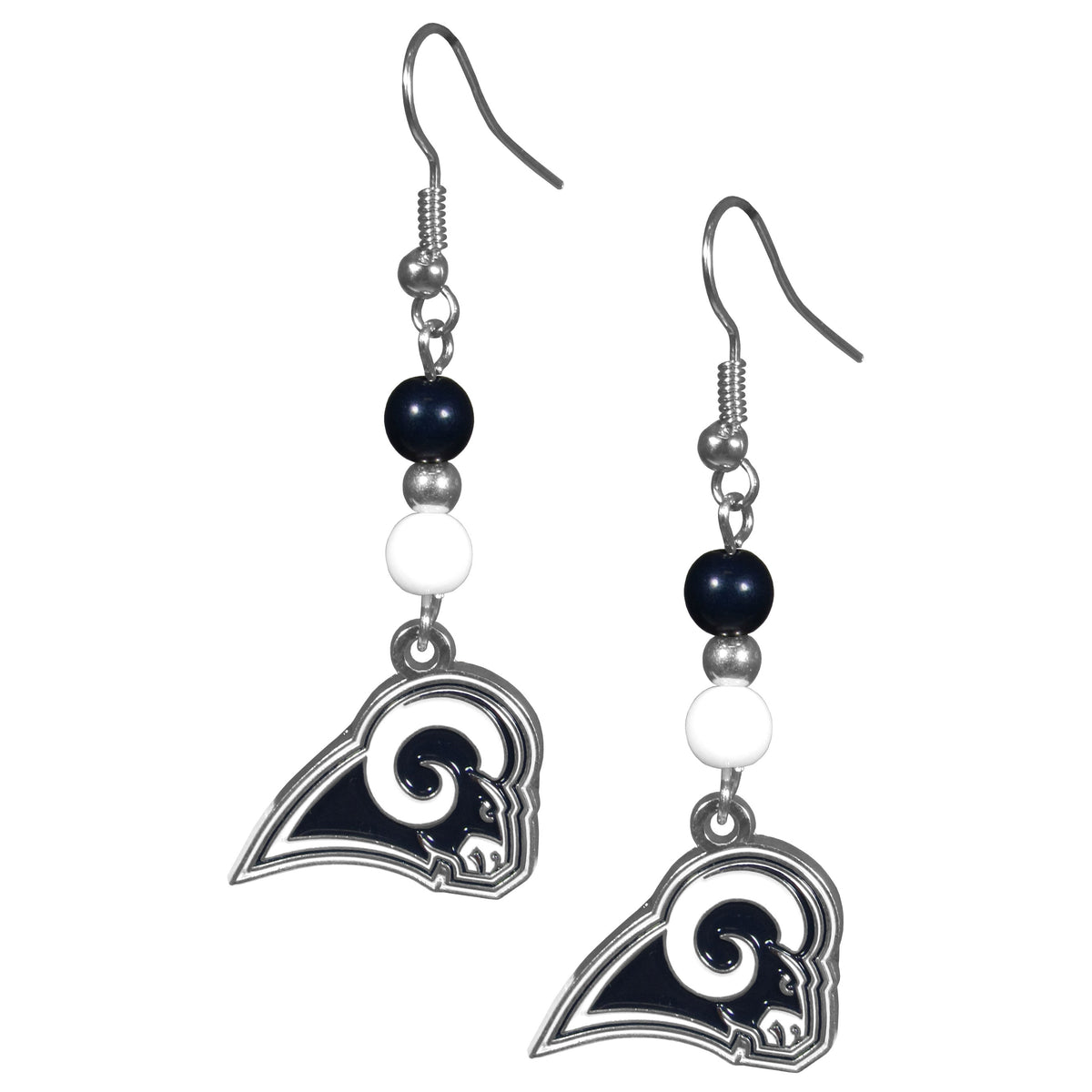 Los Angeles Rams Dangle Earrings (Fan Bead) NFL Football