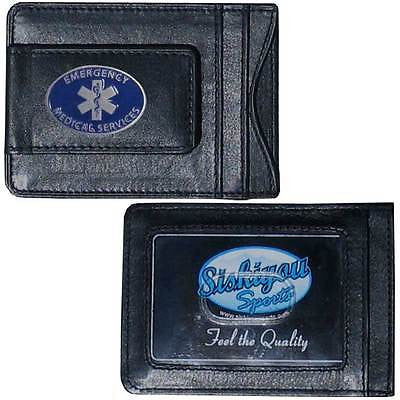 EMS Paramedic Fine Leather Money Clip (Occupational) Card & Cash Holder