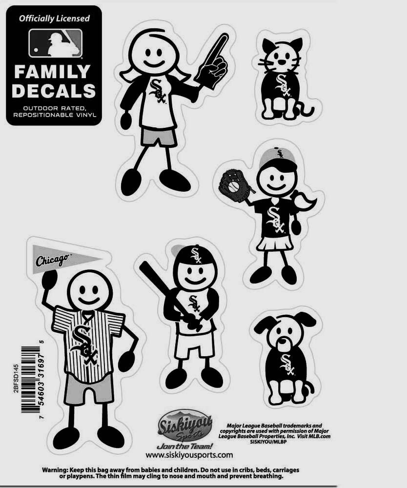 Chicago White Sox Outdoor Rated Vinyl Family Decals MLB Baseball