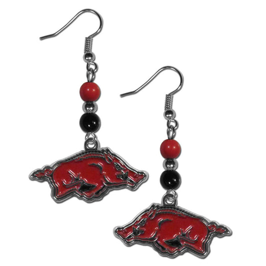 Arkansas Razorbacks Dangle Earrings (Fan Bead) NCAA