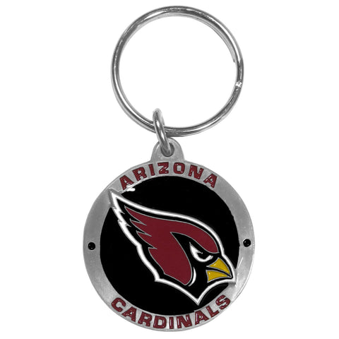 Arizona Cardinals 3-D Logo Metal Key Chain NFL Football (Round)