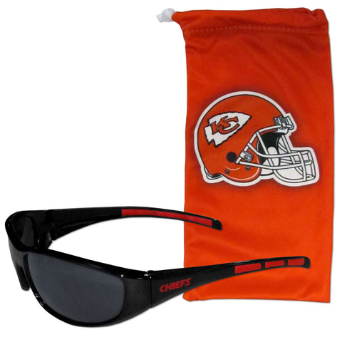Kansas City Chiefs Wrap Sunglasses with Microfiber Bag (NFL)