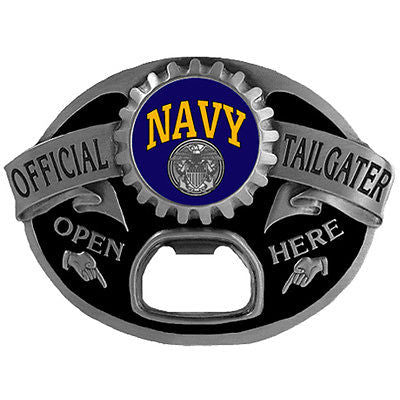 U.S. Navy Tailgater Belt Buckle with Bottle Opener (Military)