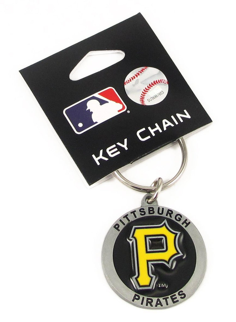 Pittsburgh Pirates 3-D Metal Key Chain MLB Licensed Baseball (Round)