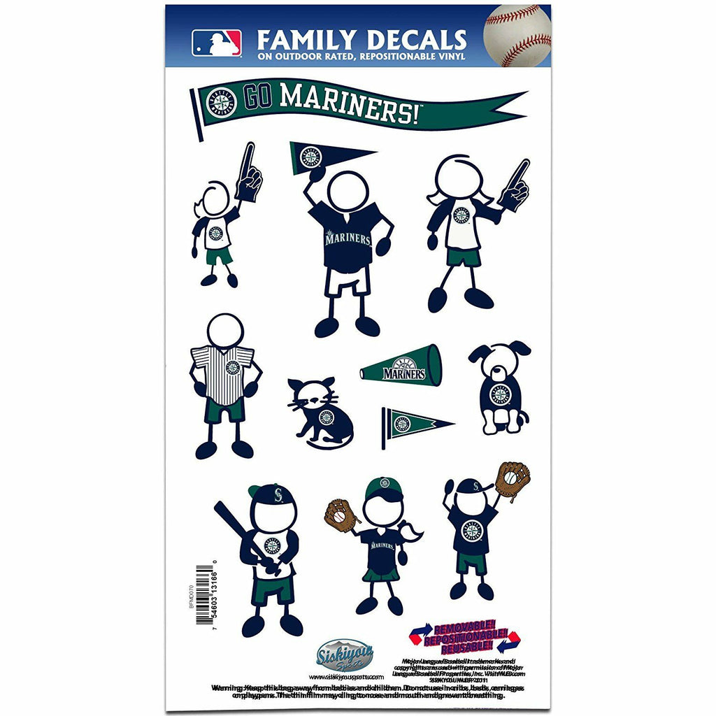 Seattle Mariners Outdoor Rated Vinyl Family Decals MLB
