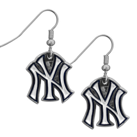 New York Yankees Dangle Earrings (Chrome) MLB Jewelry