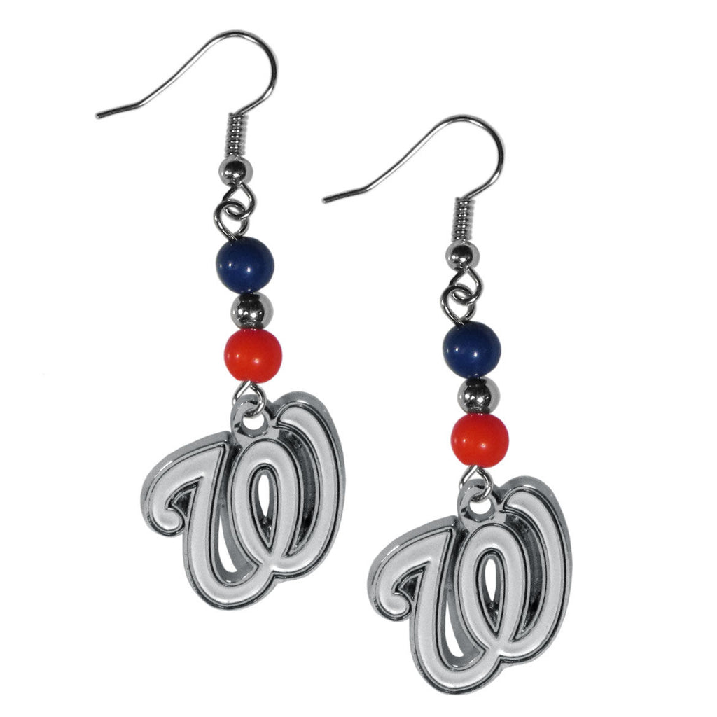 Washington Nationals Dangle Earrings (Fan Bead) MLB