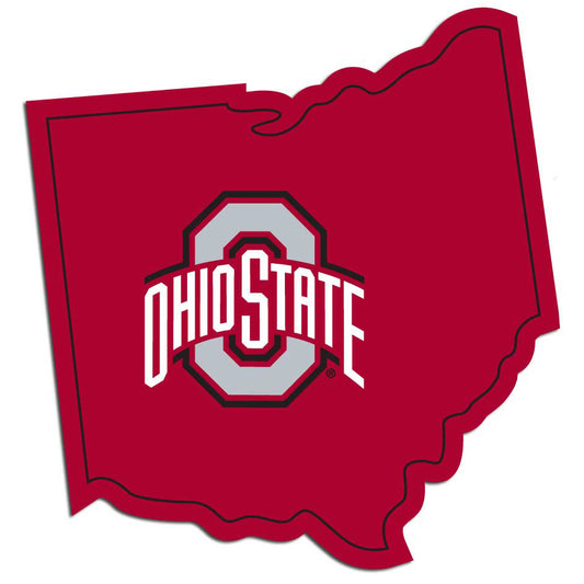 Ohio State Buckeyes Home State Vinyl Auto Decal (NCAA) Ohio Shape