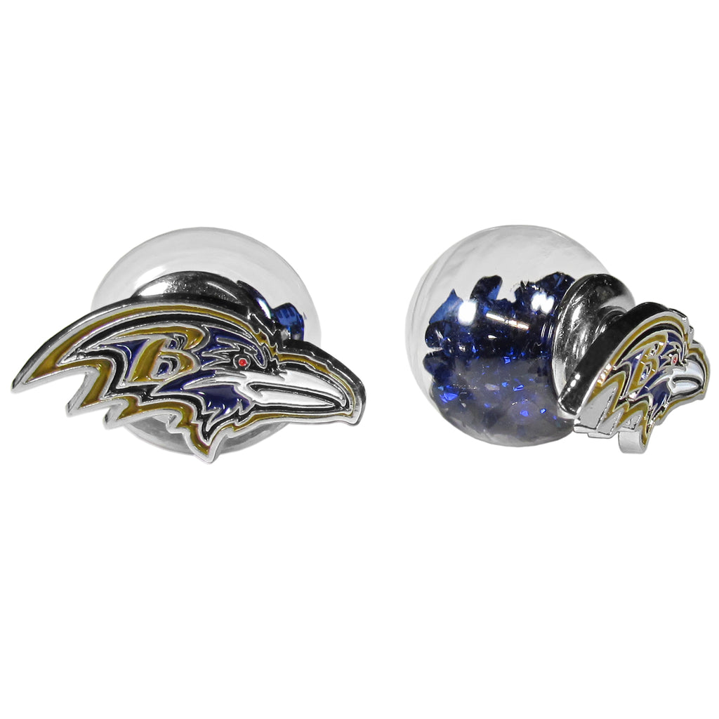 Baltimore Ravens Front/Back Stud Earrings NFL Football Jewelry