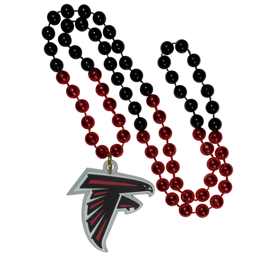 Atlanta Falcons Mardi Gras Beads Necklace with Team Logo - NFL Football