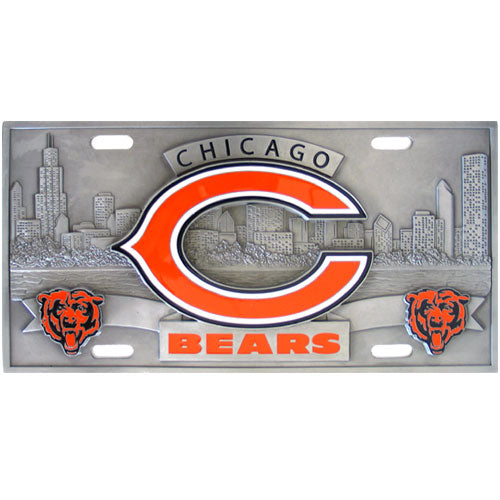 Chicago Bears Collector's License Plate Licensed NFL Football