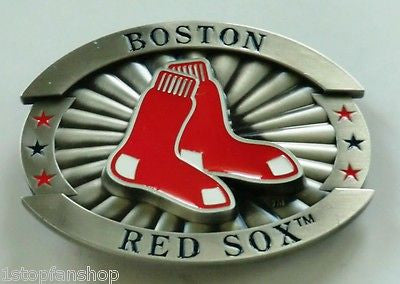 Boston Red Sox Over-sized 4" Pewter Metal Belt Buckle (MLB)