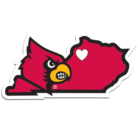 Louisville Cardinals Home State Vinyl Auto Decal (NCAA) Kentucky Shape