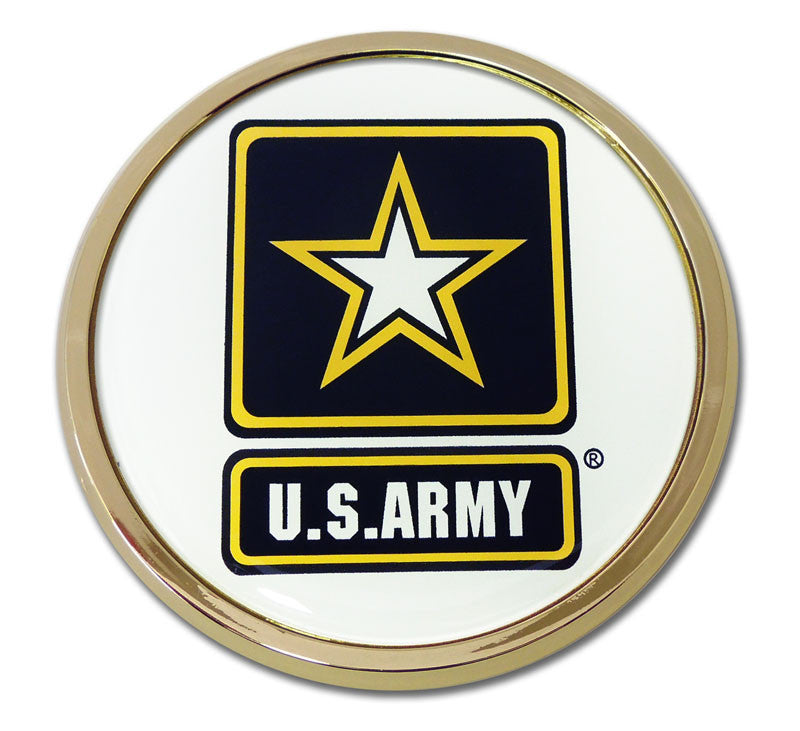 U.S. Army Chrome Metal Auto Emblem (White Seal) Military Officially Licensed