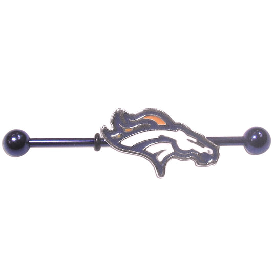 Denver Broncos Stainless Steel Industrial Slider Barbell NFL Football