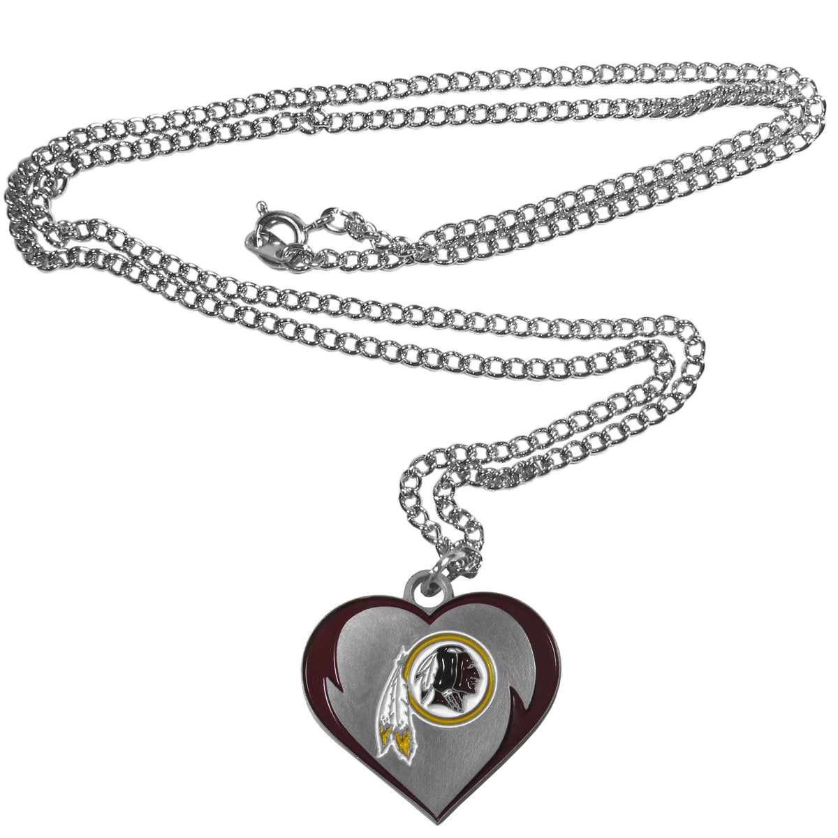 Washington Redskins 22" Chain Necklace with Metal Heart Logo Charm (NFL)