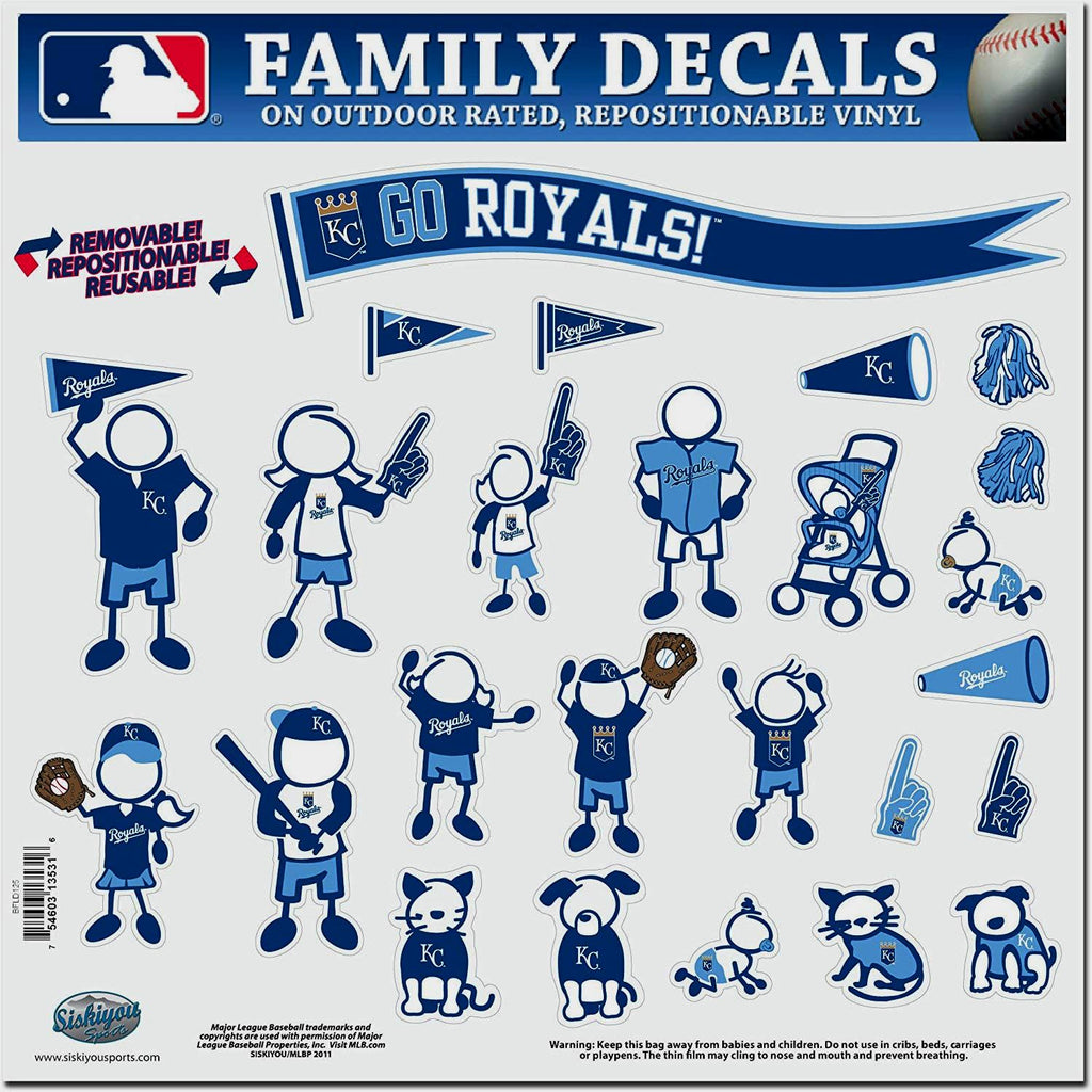Kansas City Royals 25 Outdoor Rated Vinyl Family Decals MLB Baseball
