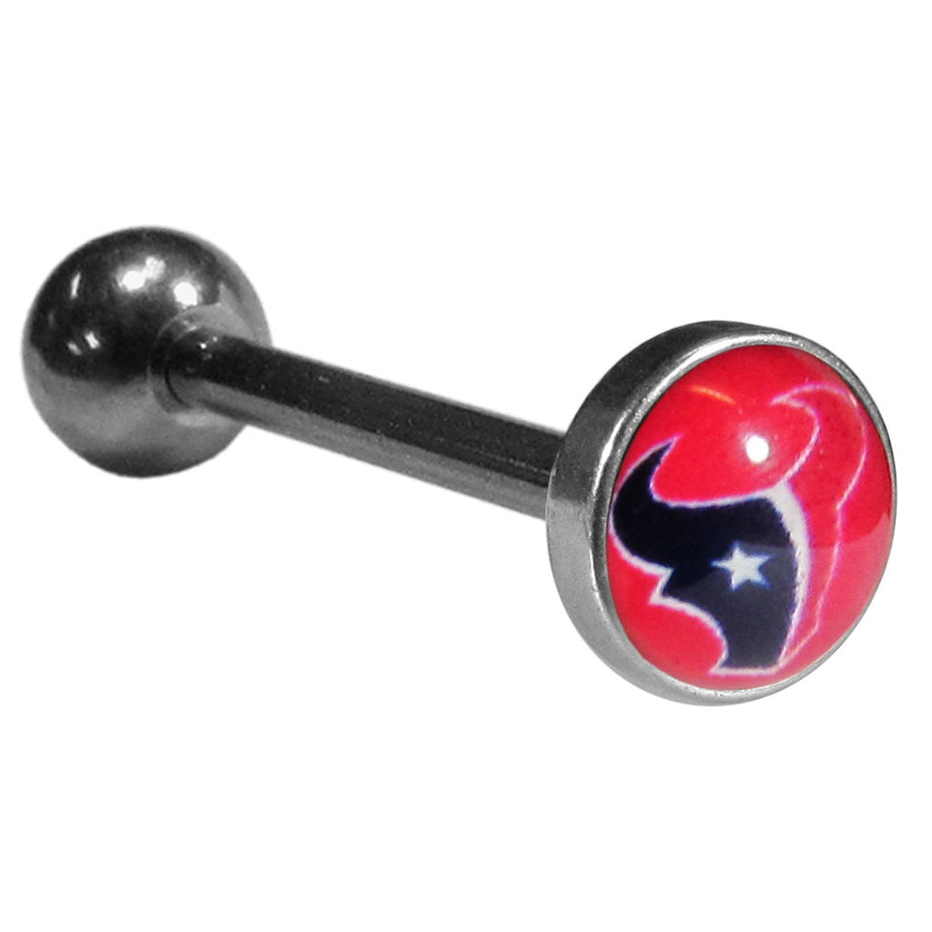 Houston Texans Barbell Tongue Ring (Inlaid Logo) NFL Jewelry