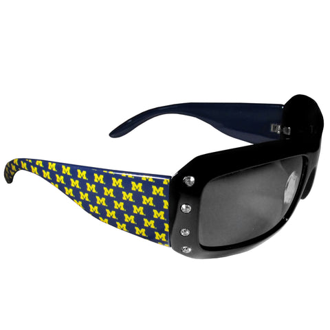 Michigan Wolverines Sunglasses (Designer w/Rhinestones) Licensed NCAA