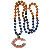 Chicago Bears Mardi Gras Beads Necklace w/ Team Logo - NFL Football