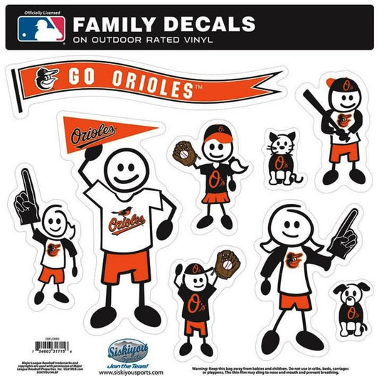 Baltimore Orioles Outdoor Rated Vinyl Family Decals MLB Baseball