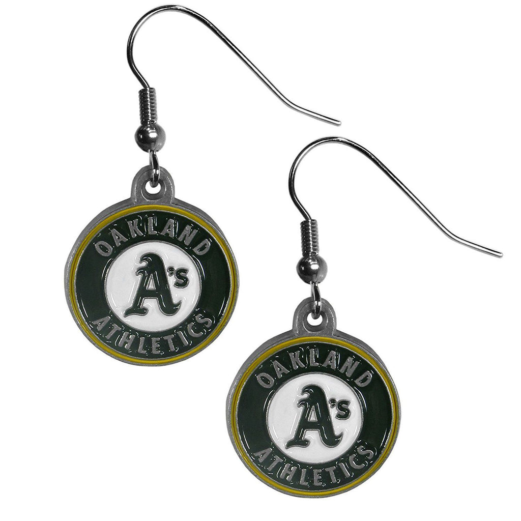 Oakland Athletics A's Dangle Earrings (Zinc) MLB Baseball