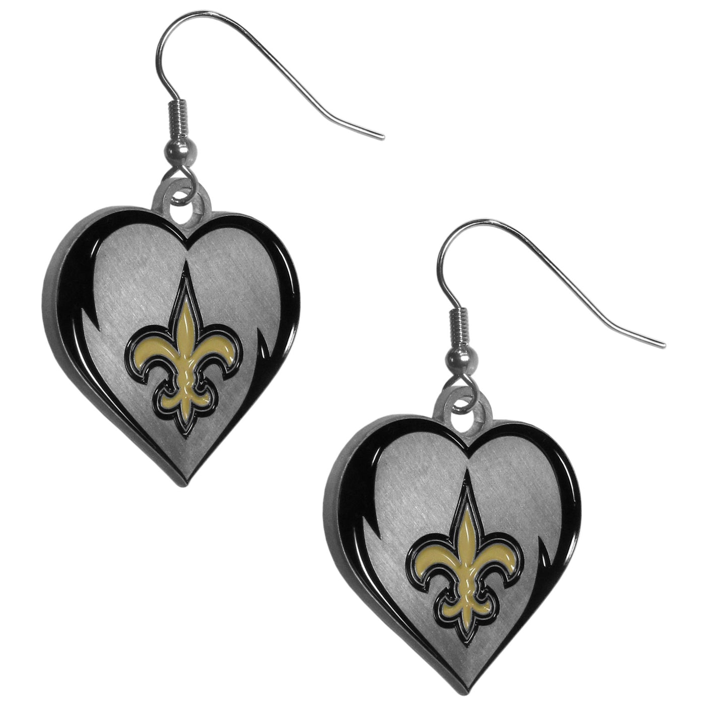 New Orleans Saints Heart Dangle Earrings NFL Football