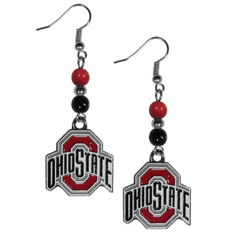 Ohio State Buckeyes Dangle Earrings (Fan Bead) NCAA