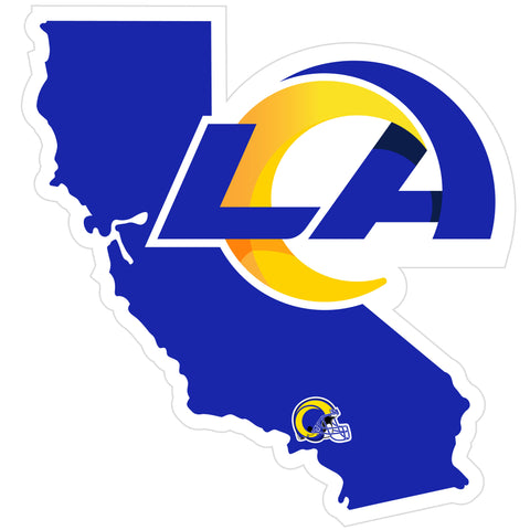 Los Angeles Rams Home State Vinyl Auto Decal (NFL) California Shape