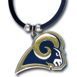 Los Angeles Rams Rubber Cord Necklace w/ Logo Charm NFL Football