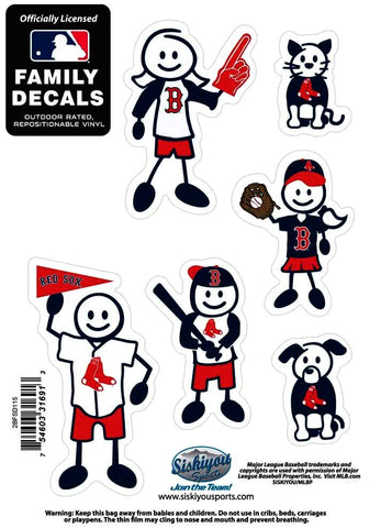 Set of 25 Boston Red Sox Outdoor Rated Vinyl Family Decals MLB Baseball
