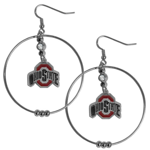Ohio State Buckeyes 2 inch Hoop Earrings NCAA Licensed Jewelry