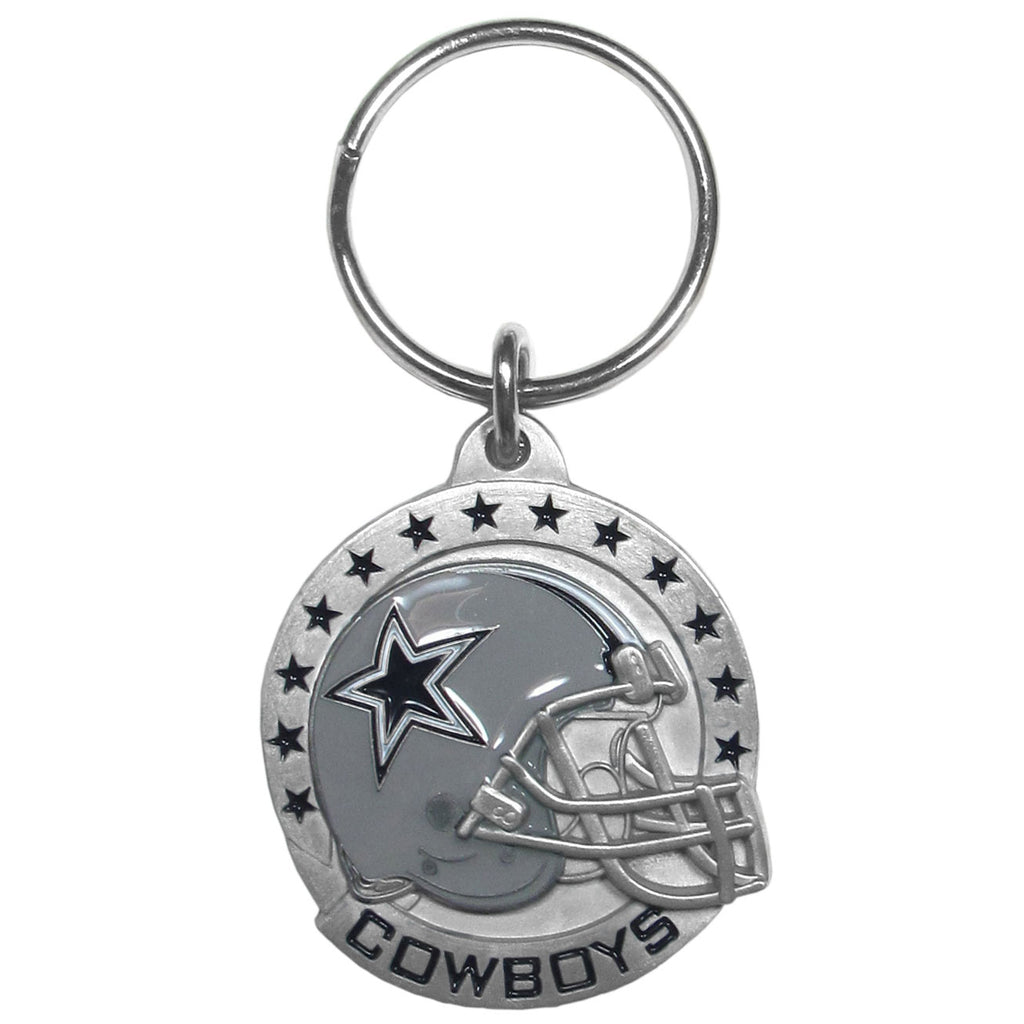 Dallas Cowboys 3-D Helmet Metal Key Chain NFL Football (Round)