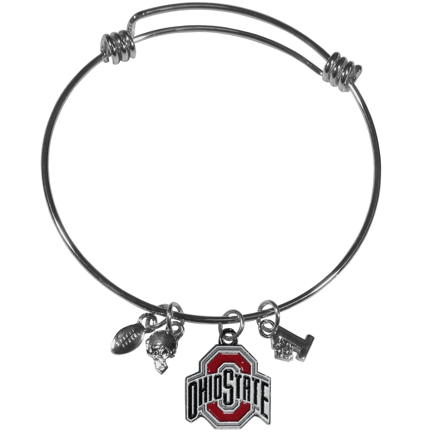 Ohio State Buckeyes Wire Bangle Bracelet with Charms (NCAA)