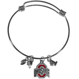 Ohio State Buckeyes Wire Bangle Bracelet with Charms (NCAA)