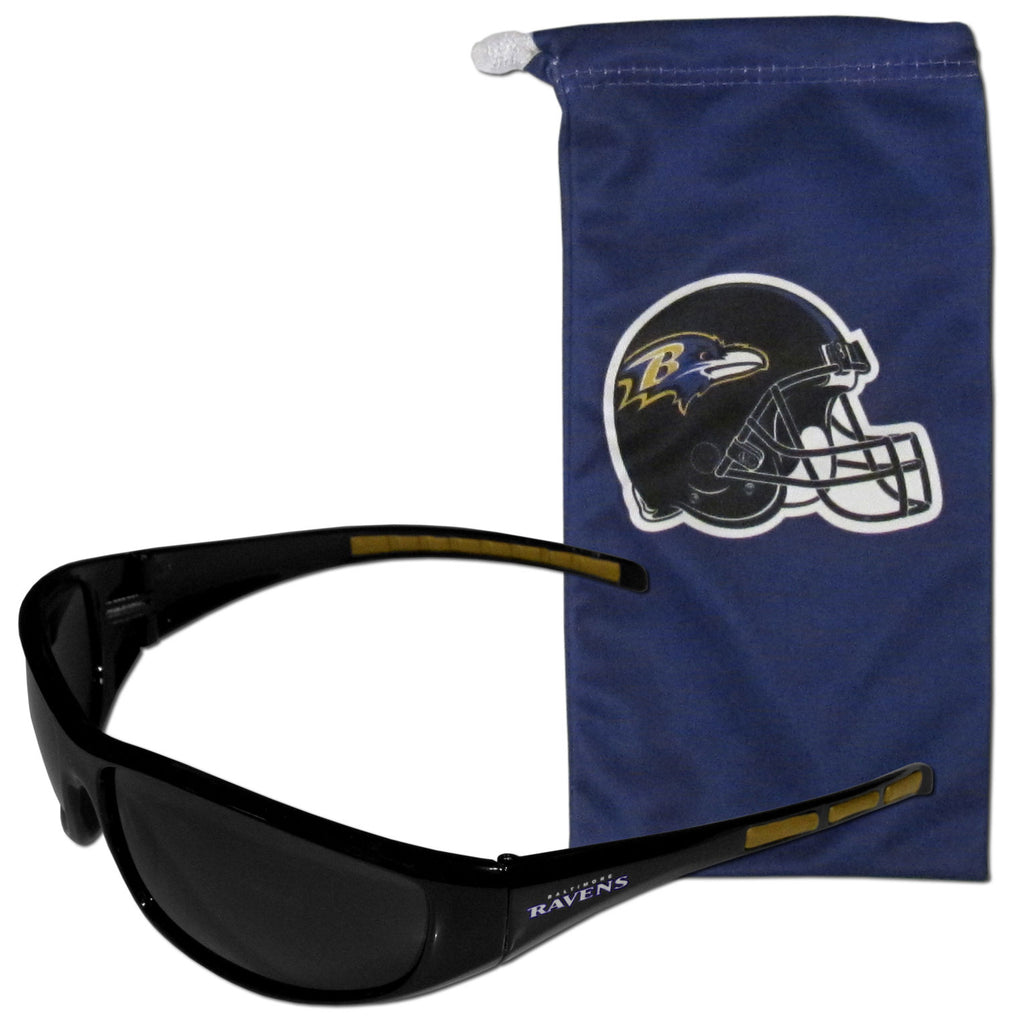 Baltimore Ravens Wrap Sunglasses with Microfiber Bag (NFL)