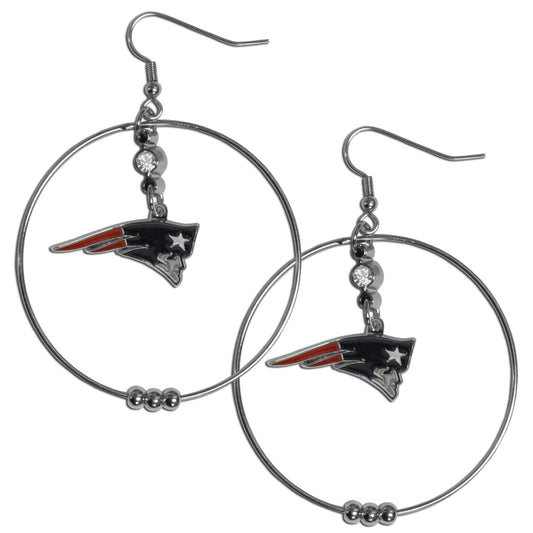New England Patriots 2 inch Hoop Earrings NFL Licensed Football Jewelry