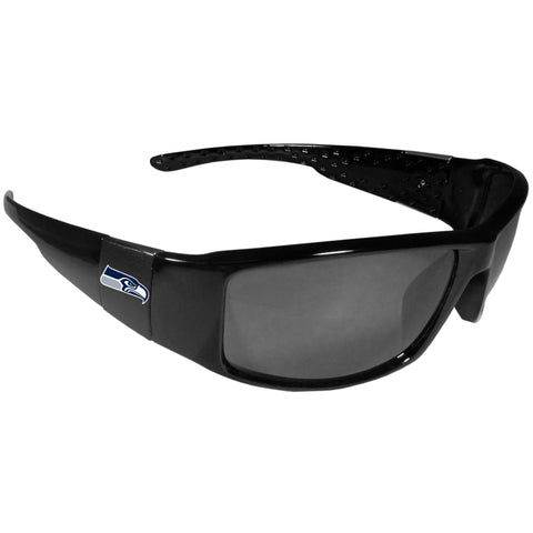 Seattle Seahawks Black Wrap Sunglasses (NFL Football)